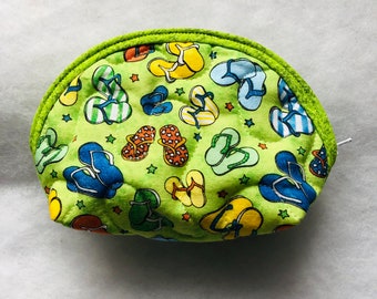 Small Quilted Purse - mini Flip Flops lime green