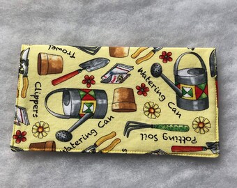 Checkbook Cover - Gardening tools