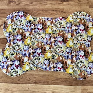 Dog placemats reversible mats - cartoon dogs and cats newspaper