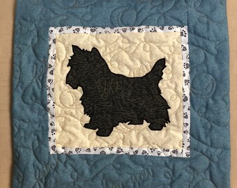 CAIRN TERRIER - Quilted Dog throw pillow 16”