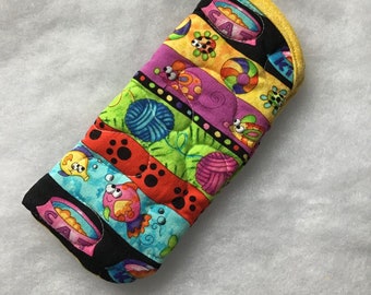 Quilted Sunglass/eyeglass case - Cat toys