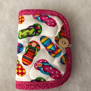 Quilted needle book case organizer - flip flops