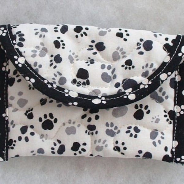 Black Quilted Card Holder Etsy