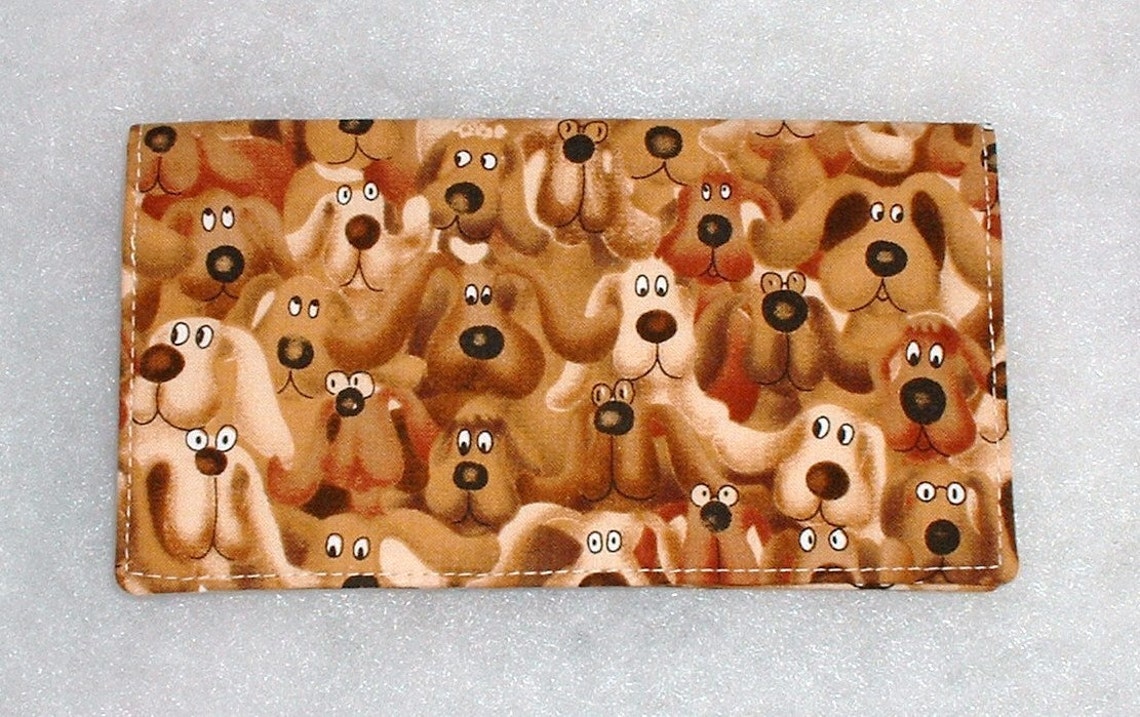 Checkbook Cover Brown Dogs Etsy