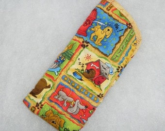 Quilted Eyeglass/Sunglass case - Doggy world