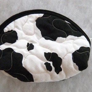 Small Quilted Purse - Holstein Cow spots black and white