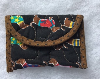 Card Holder - Dachshunds with sweaters