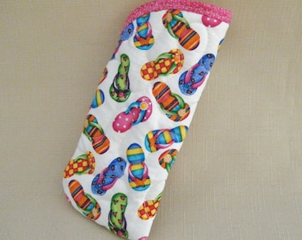 Quilted Sunglass/eyeglass case - Flip Flops4