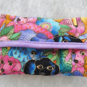 Tissue Holder Quilted Laurel Burch DOG canine image 1