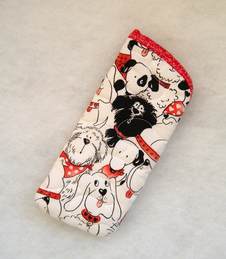 Quilted Eyeglass/sunglass Case Dogs in Black and White With Etsy