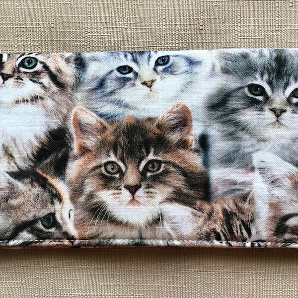 Kittens in grey and tan - Checkbook cover