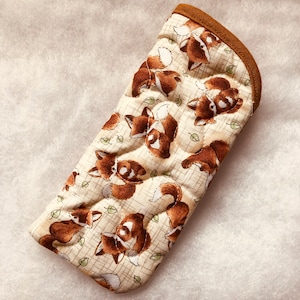 Quilted Eyeglass/Sunglass case - Foxes