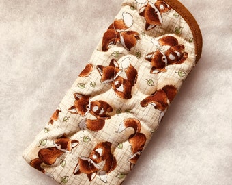 Quilted Eyeglass/Sunglass case - Foxes