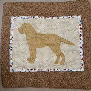 Labrador Retriever yellow - Quilted Dog pillow 16”