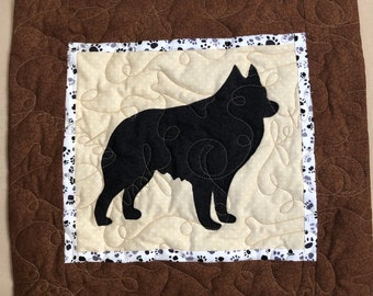 SCHIPPERKE - Quilted Dog throw pillow 16”