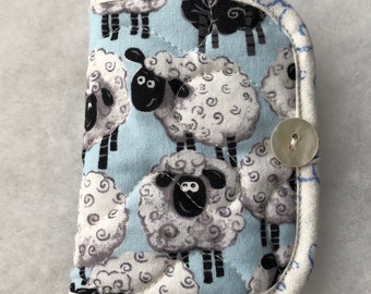 Quilted needle book case organizer - silly sheep2