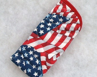 Quilted Sunglass/Eyeglass case - American Flag