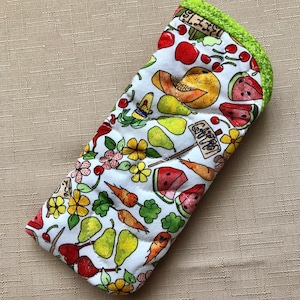 Quilted Eyeglass/sunglass case - Fruit and Veggies