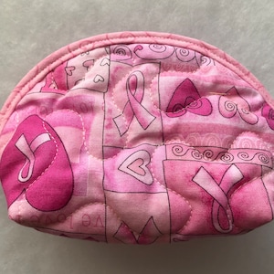 Small Quilted Purse - Breast cancer awareness pink