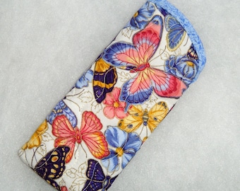 Quilted Sunglass/Eyeglass case - Butterflies