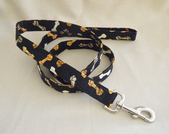 Rawhide bones on black - Dog Leash