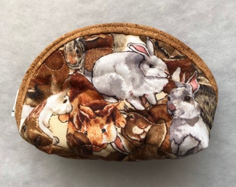 Small Quilted Purse - bunny bunnies rabbit