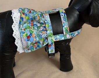 Girl Dog harness in Seaglass beach pebbles