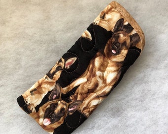 Quilted Eyeglass/Sunglass case - German shepherd