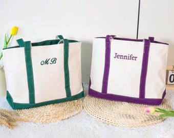 Custom Embroidered Canvas Tote Bag, Personalized Gift