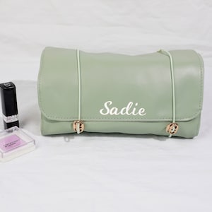 Organisieren Sie einfach Ihre Kosmetik, gestickte faltbare Make-up-Taschen, Roll-up-Kulturtasche, Reiseveranstalter-Taschen, kundenspezifische Kosmetiktaschen