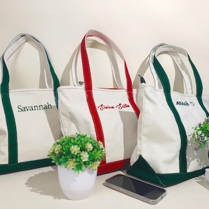 Bestickte Handtaschen,Bestickte Canvas Tasche,Brieftasche mit Namen,Bestickte Initialen,Junggesellinnenabschied Geschenke,Geschenk für Sie