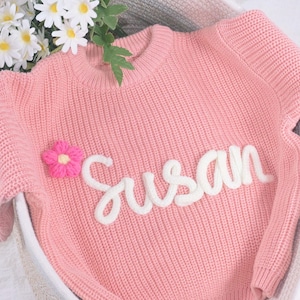 Custom Name Baby Sweaters | Personalized Hand Embroidered Name Baby Sweaters | Unique Baby Sweater | Baby Boy Name Sweater |Baby shower gift