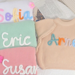 Custom Baby Name Sweater,Name Sweater Baby,Personalized Baby Name Jumper,Embroidered Baby Sweater,Monogrammed Baby Gift,First Birthday Gift