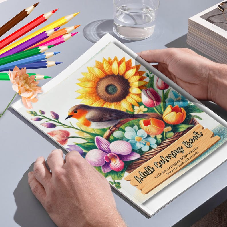 50 Adult Coloring Book With Bible Verses From Proverbs, Printable