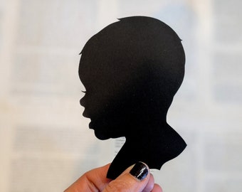 Silhouette Portrait, Handcut Profile, First Birthday Gift, Mothers Day, Grandparents Gift, For Her, Handcut Profile Portrait, Custom Gift