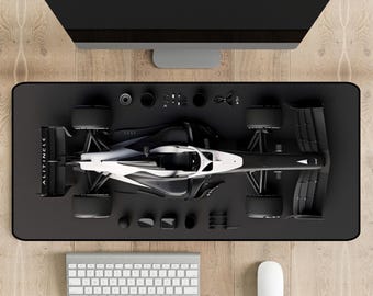 F1 Car Gaming Mousepad Desk Mat, Large Car Mousepad, Black, Racing Game Desk Pad, Formula 1 Desk Mousepad, Office Mouse Mat