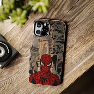 Spiderman Comic Tough Phone Case, iPhone 11-16, Samsung Case - Superhero Tech Cover, Protective Cellphone Accessory, Geek Gift, Comic Book