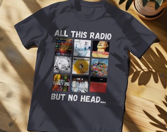 Radio Head Band T-Shirt, Vintage Unisex Heavy Cotton Tee, Rock Music Tee, All This Radio But No Head Tee, Alternative Tee