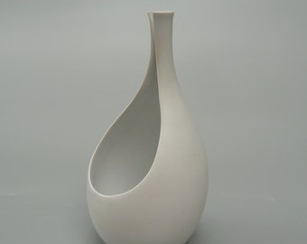 Stig Lindberg Pungo Vase, White Gustavsberg Vase, Swedish Modern Ceramic Vase, Gustavsberg Pungo Vase, Stig Lindberg Vase, Lindberg Ceramics