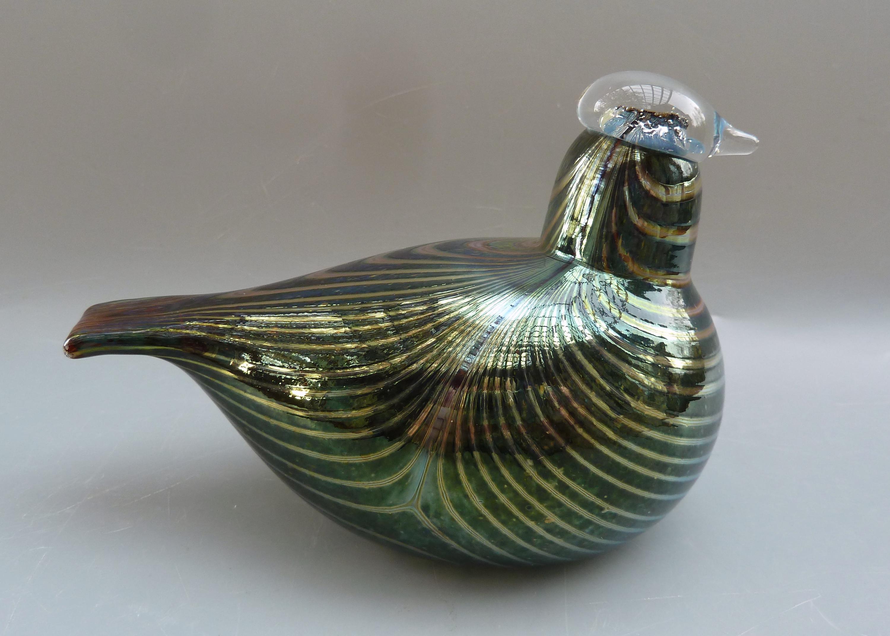 R*e様 Oiva Toikka Bird WILD DUCK Lot - OIVA TOIKKA NUUTAJARVI (SWEDEN) BLOWN GLASS BIRD 5 3/4