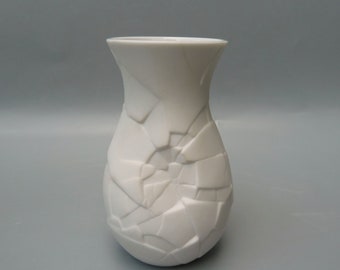 Dror Benshetrit For Rosenthal Surreal Cracked Porcelain Mini Phases Vase In Box,Rosenthal Matte White Vase of Phases,Rosenthal Designer Vase