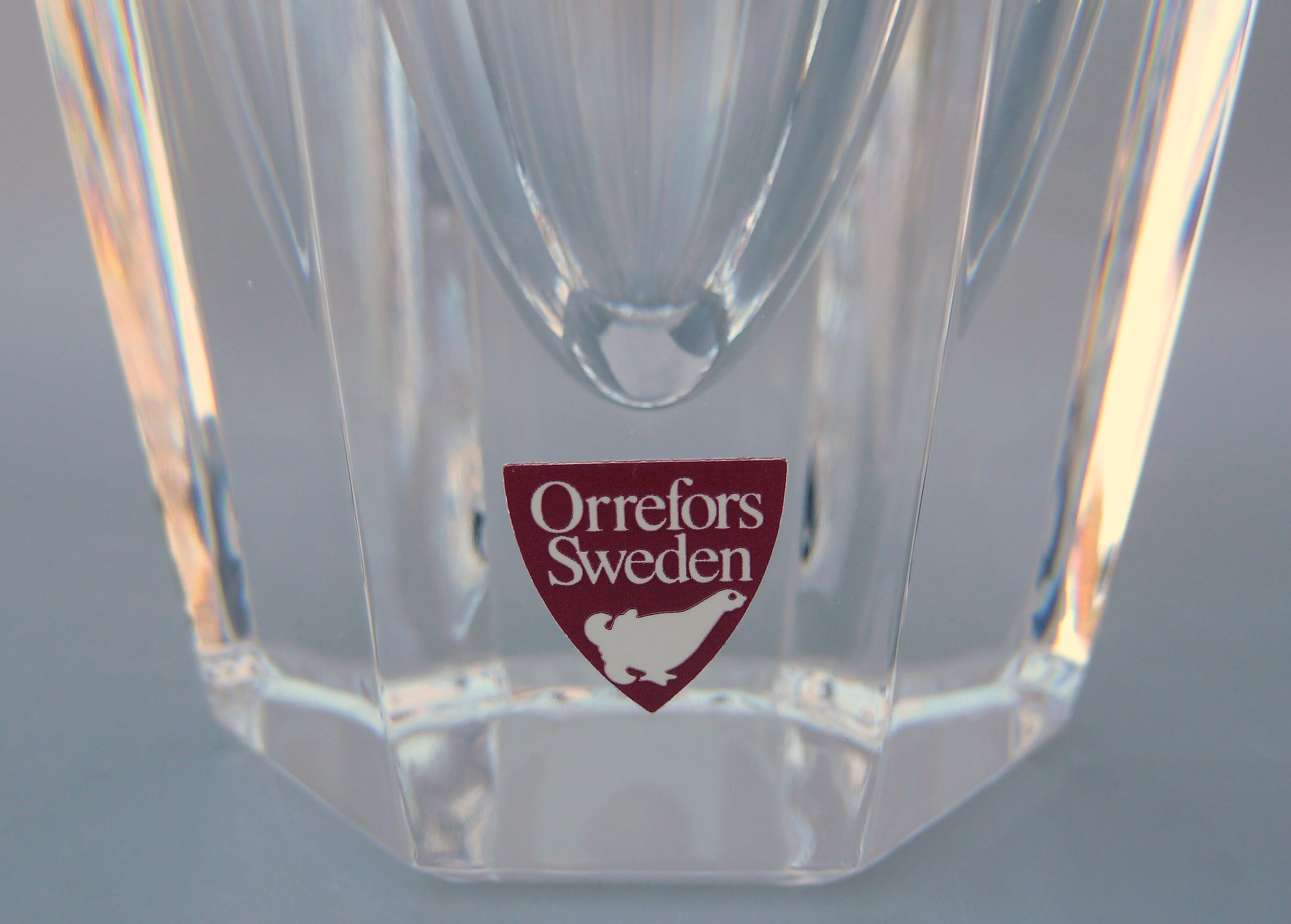 Vintage Orrefors Faceted Crystal Flower Vase EL 4808, Erika