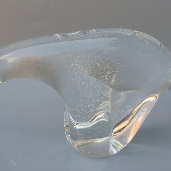 Polar Bear Paperweight, FM Konstglas Polar Bear, FM Ronneby Art Glass, Joseph Marcolin Crystal, Glass Polar Bear Figurine, Swedish Art Glass