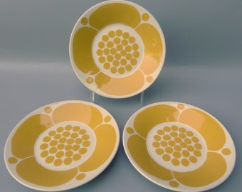 Arabia Finland Sunnuntai Flower Plates, Birger Kaipianen Design, Arabia Sunday Saucers, Arabia Finland Pottery, Scandinavian Modern Ceramic