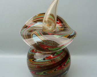 Adriano Dalla Valentina Murano Glass Ball Vase, Oggetti Jack in The Pulpit Vase,Murano Decanter Vase Flame Stopper,20th Century Murano Glass