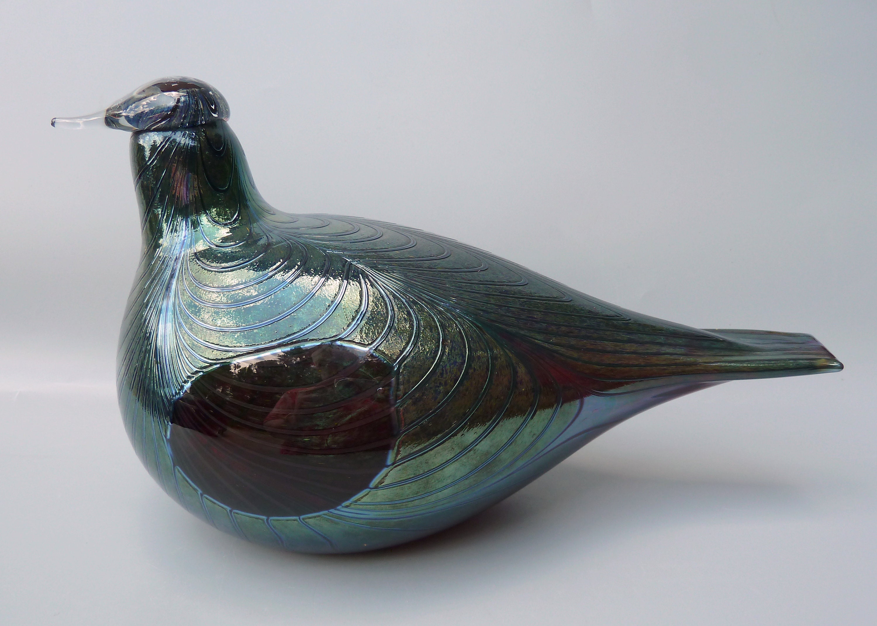 Oiva Toikka Glass Bird XL, O Toikka Blue Pheasant, Iittala