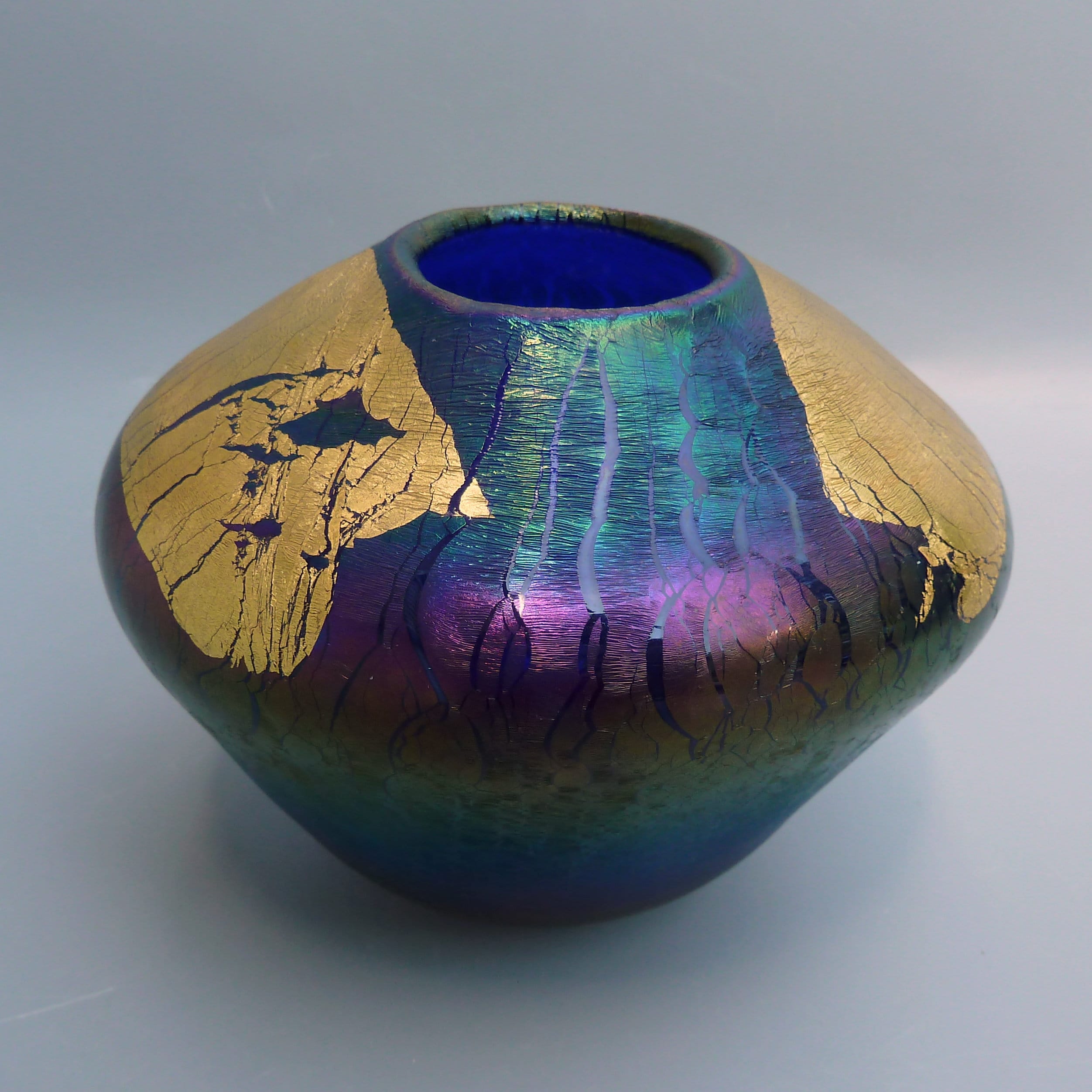 nFLi ROBERT EICKHOLT アートガラス 虹色花瓶 飾り壷