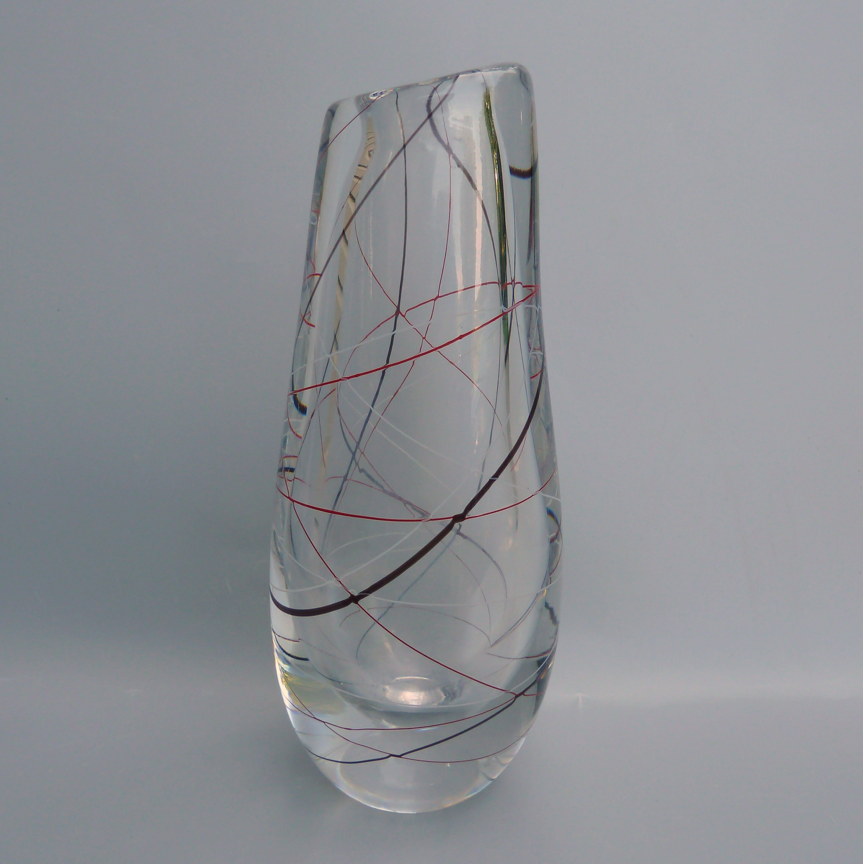 RARE Vintage Vicke Lindstrand Swedish Art Glass Vase, Midcentury