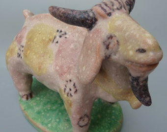 Guido Gambone Ceramic Goat Figurine, Gambone Pottery Goat, Mid Century Modern Italian Ceramic, Gambone Goat Sculpture, Rare Gambone Figurine
