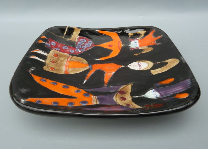 Elio Schiavon Ceramic Wall Plate, Elio Schiavon Pottery, Schiavon Character Plate, Midcentury Italian Ceramic Wall Art,Italian Pottery Plate image 5